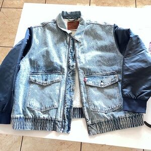 Levi's Light Blue Denim Jacket with Navy Sleeves